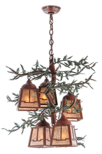 Meyda White 142072 - 28"W Pine Branch Valley View 5 LT Chandelier