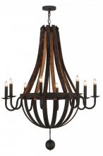 Meyda White 143730 - 45"W Barrel Stave Madera 8 LT Chandelier