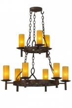 Meyda White 144754 - 33" Wide Newcastle 9 Light Two Tier Chandelier