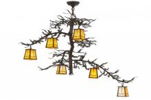 Meyda White 145308 - 45"W Pine Branch Valley View 6 LT Chandelier