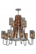 Meyda White 147189 - 44" Wide Barrel Stave Winter Maple 12 Light Two Tier Chandelier