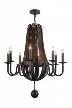 Meyda White 154052 - 36" Wide Barrel Stave Madera 8 Light Chandelier