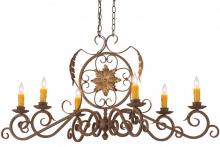 Meyda White 154211 - 48"L Christabel 6 LT Oblong Chandelier