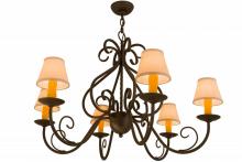 Meyda White 160717 - 36"W Jenna 6 LT Chandelier