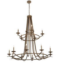 Meyda White 170379 - 60" Wide Octavia 15 Light Two Tier Chandelier