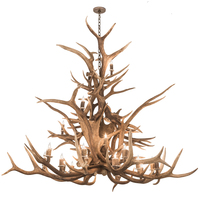 Meyda White 200433 - 72" Wide Antlers Elk 24 Light Chandelier