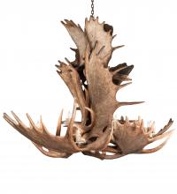 Meyda White 212269 - 64" Wide Antlers Moose 12 Light Chandelier