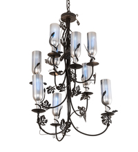 Meyda White 212975 - 34" Wide Tuscan Vineyard 9 Light Wine Bottle Chandelier