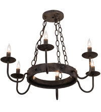 Meyda White 213965 - 24" Wide Edinburgh 6 Light Chandelier