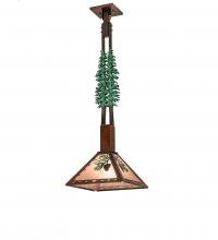 Meyda White 229402 - 12" Square Winter Pine Tall Pines Pendant