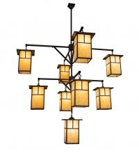 Meyda White 230747 - 64" Wide Hyde Park "T" Mission 9 Light Chandelier