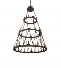 Meyda White 233991 - 54" Wide Lakeshore 21 Light Three Tier Chandelier