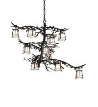 Meyda White 235583 - 39" Wide Pine Branch Valley View 10 Light Chandelier