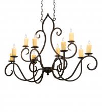 Meyda White 237296 - 48" Long Clifton 10 Light Oblong Chandelier