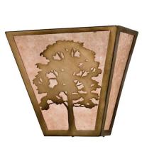 Meyda White 23938 - 13"W Oak Tree Wall Sconce