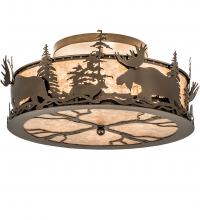 Meyda White 243425 - 24" Wide Moose & Fox Flushmount