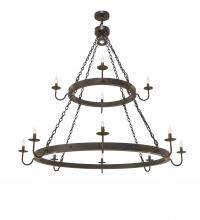 Meyda White 244690 - 60" Wide Suffolk Two Tier Chandelier