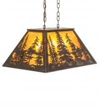 Meyda White 248521 - 24" Long Tall Pines Oblong Pendant