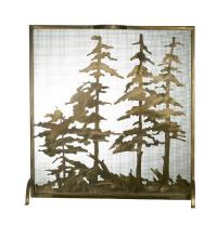 Meyda White 27047 - 32"W X 33"H Tall Pines Fireplace Screen