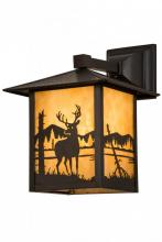 Meyda White 39870 - 9"Sq Seneca Deer at Lake Solid Mount Wall Sconce