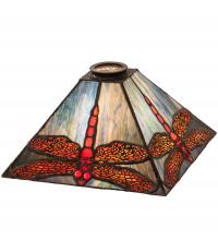 Meyda White 48274 - 10" Square Prairie Dragonfly Shade