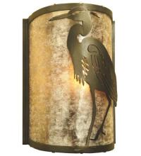 Meyda White 68185 - 8" Wide Heron Left Wall Sconce