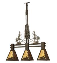 Meyda White 70028 - 30"L Loon Tall Pines 3 LT Island Pendant