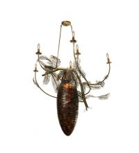 Meyda White 72489 - 48"W Pinecone 5 Arm Chandelier