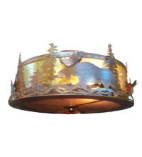 Meyda White 77902 - 18.5" Wide Moose at Dusk Flushmount